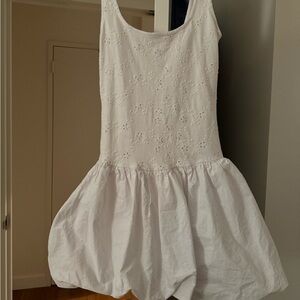 Zara white bubble dress size M